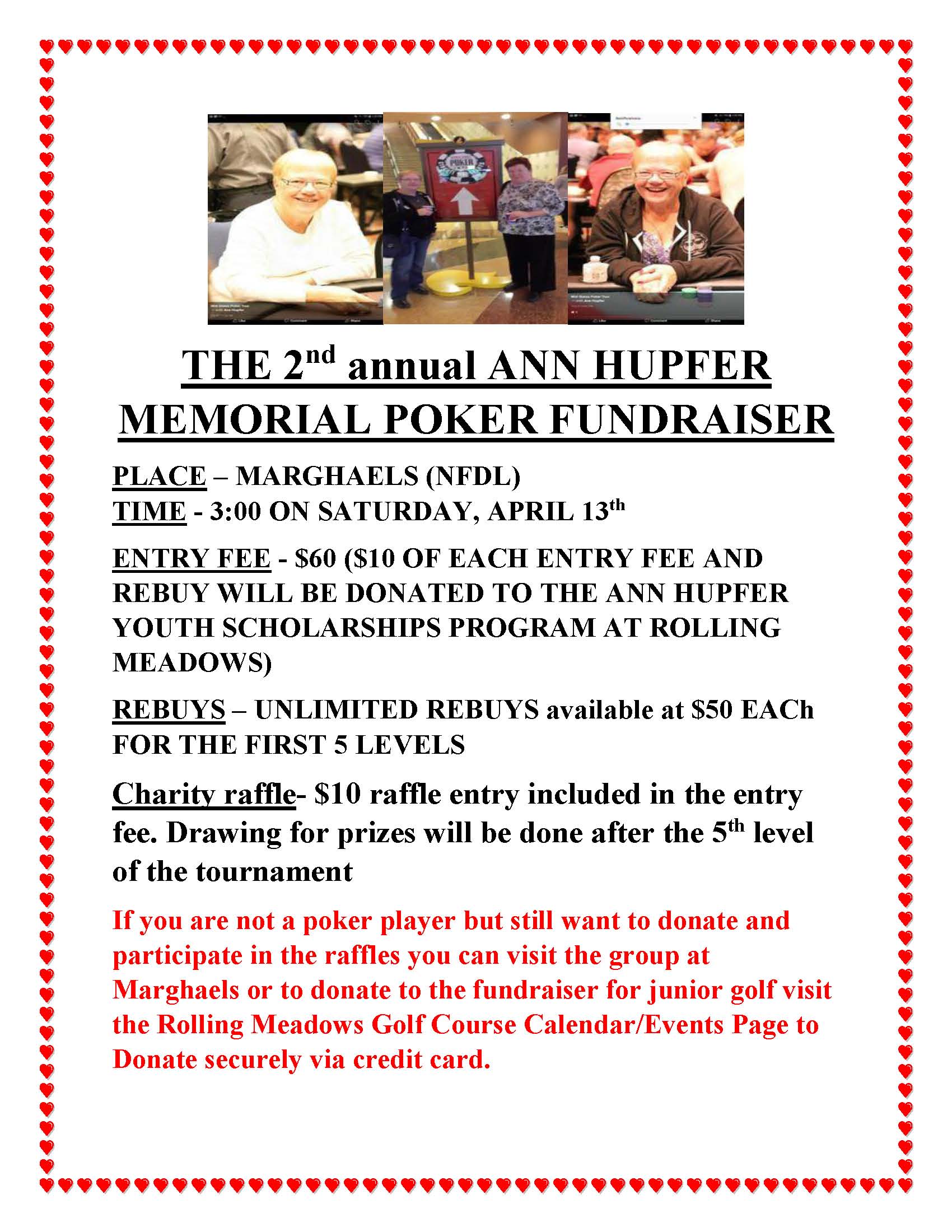 The 2nd Annual Ann Hupfer Poker Tournament Fundraiser